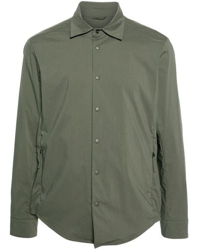 Aspesi Press-stud Cotton-blend Shirt - Green