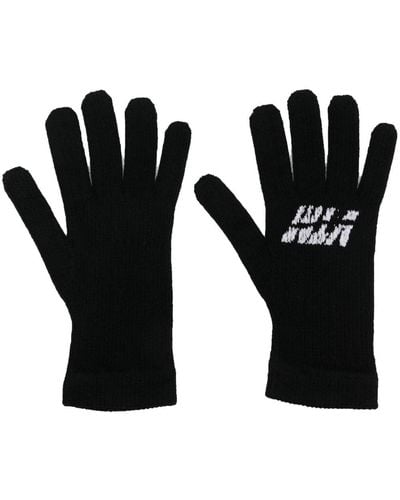 VTMNTS Intarsia-knit Logo Gloves - Black