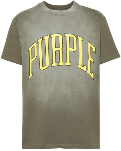 Purple Brand Logo-print Cotton T-shirt - Gray