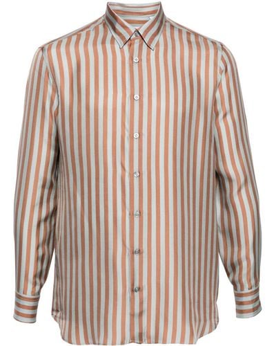 Lardini Striped Silk Shirt - Pink