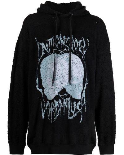 JORDANLUCA Bulldog cotton hoodie - Black