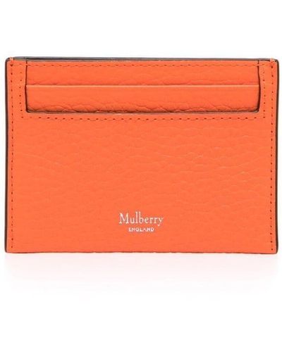 Mulberry Logo-print Leather Cardholder - Orange