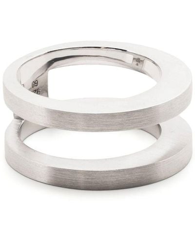 Tom Wood Ring aus Sterlingsilber mit Cut-Out - Weiß