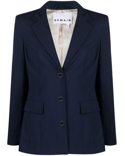 Remain Single-breasted Tailored Blazer - Blue