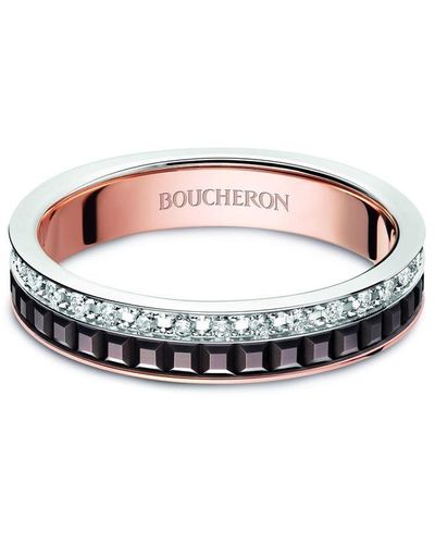 Boucheron 18kt Quatre Classic Rotgoldring mit Diamanten - Weiß