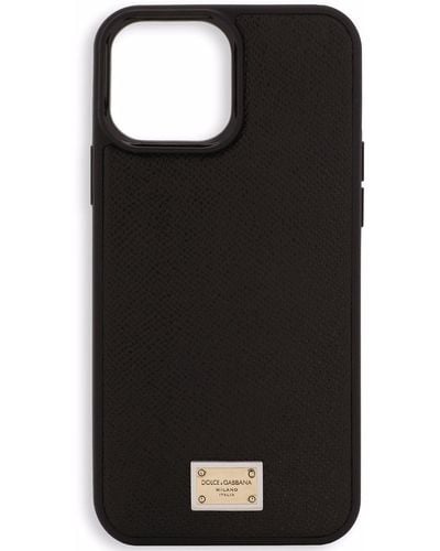 Dolce & Gabbana Leather Iphone 13 Pro Max Case - Black