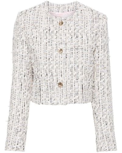 Nina Ricci Veste en tweed à boutons embossés - Blanc