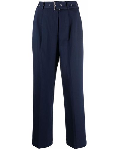 MICHAEL Michael Kors Pantalones rectos de talle alto - Azul