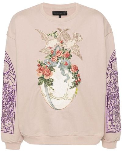 Who Decides War Gift Sweater Met Geborduurd Logo - Roze