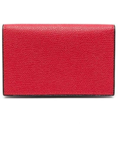 Valextra Onda Leather Cardholder - Red