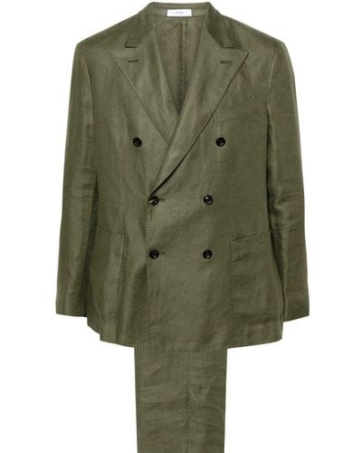 Boglioli Double-breasted Linen Suit - Green