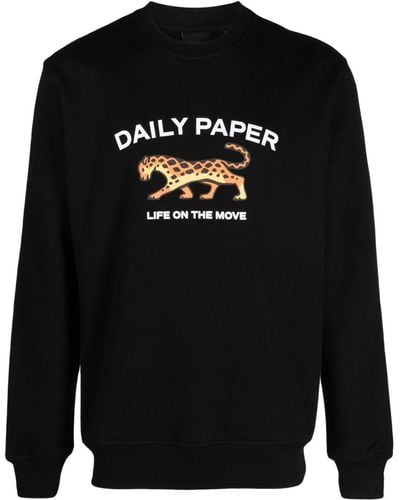 Daily Paper Sweatshirt mit Logo-Print - Schwarz