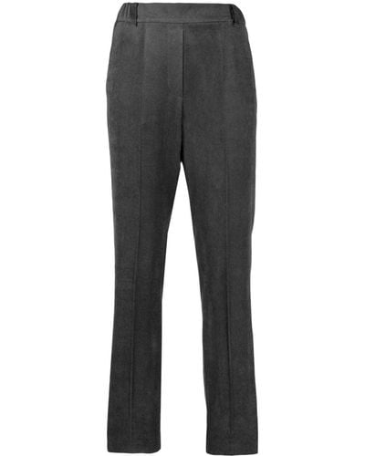 Alysi Pressed-crease Tapered-leg Trousers - Grey