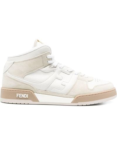 Fendi Ff-logo High-top Sneakers - White