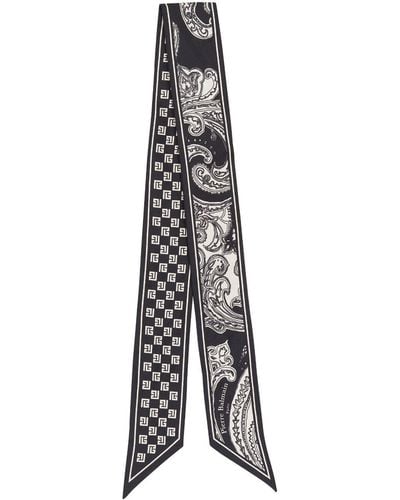 Balmain Omkeerbare Sjaal Met Monogram - Wit