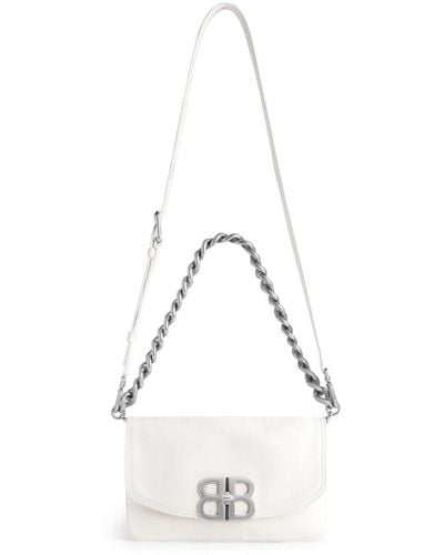 Balenciaga Small Bb Soft Shoulder Bag - White