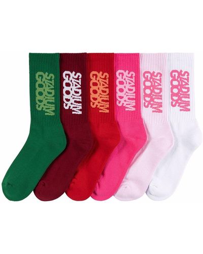 Stadium Goods Roses Six-pack Socks - Pink