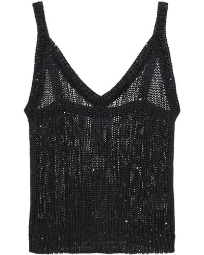 Peserico Sequin-detailing Knitted Top - Black