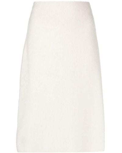 JW Anderson Neutral Logo Patch Midi Skirt - White