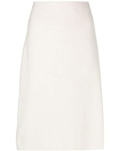 JW Anderson Falda de punto con parche y logo - Blanco