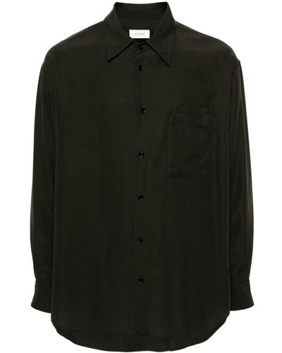 Lemaire Double-pocket Lyocell Shirt - Black