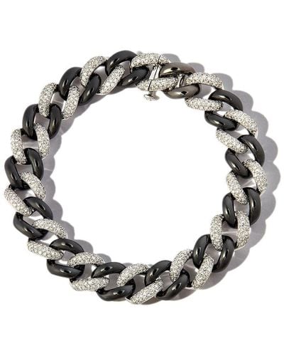 SHAY 18kt Black Gold Curb-chain Diamond Bracelet