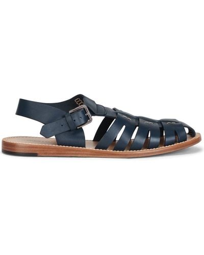 Dolce & Gabbana Pantheon Leather Gladiator Sandals - Blue