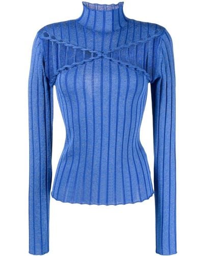 Dion Lee Braid-trim Detail Sweater - Blue