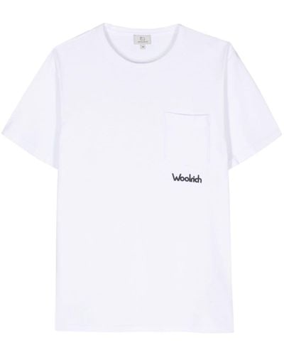 Woolrich T-shirt con logo goffrato - Bianco