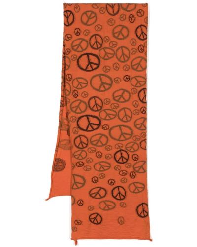Kapital Peace Wool Scarf - Orange
