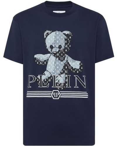 Philipp Plein Teddy Bear Cotton T-shirt - Blue