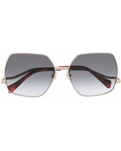 Gucci Oversized Frame Sunglasses - Metallic