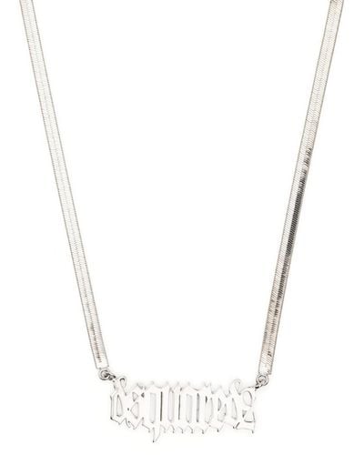 DSquared² Halskette mit Fischgrätmuster - Weiß