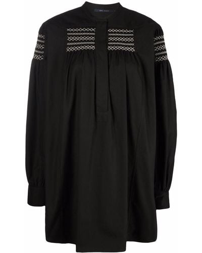Sofie D'Hoore Briskcmok Embroidered Long-sleeve Blouse - Black