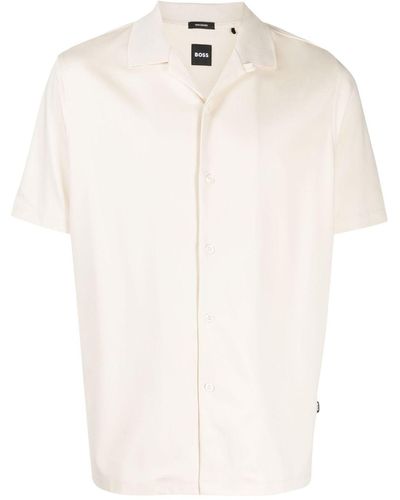 BOSS Button-up Cotton-blend Shirt - White