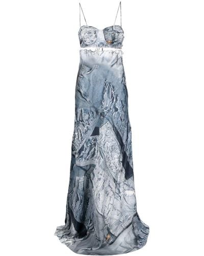 Natasha Zinko Kleid mit Print - Blau
