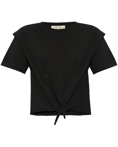 Rag & Bone Mica Knot-detail T-shirt - Zwart