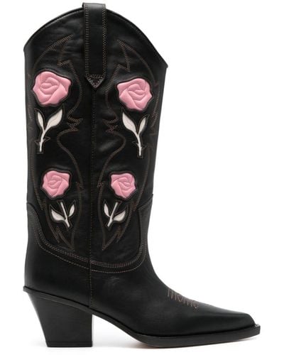 Paris Texas Rosalia 60mm Leather Boots - Black
