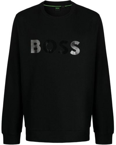 BOSS Sweatshirt mit Spiegel-Effekt - Schwarz