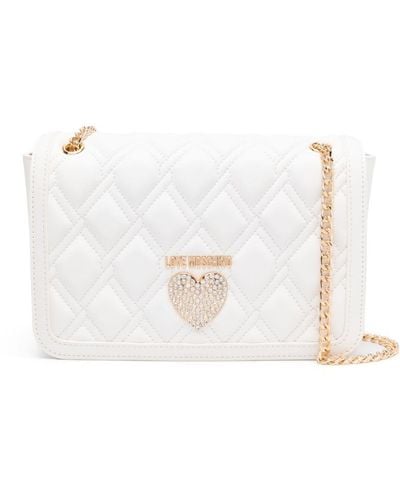 Love Moschino Quilted Leather Shoulder Bag - White