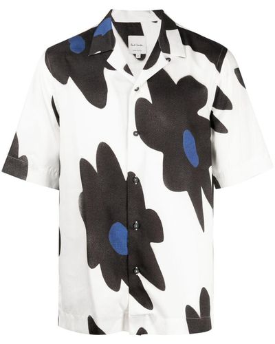 Paul Smith Floral-print short-sleeve shirt - Nero