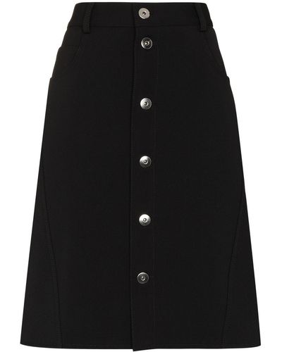 Bottega Veneta A-line Buttoned Skirt - Black