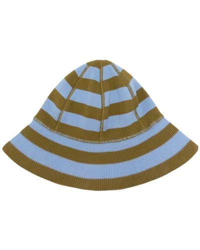 Sunnei Magliaunita Striped Bucket Hat - Blue