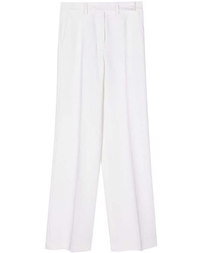 Kiton Virgin Wool Tailored Trousers - White