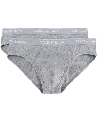 Dolce & Gabbana Slip Met Logo - Grijs