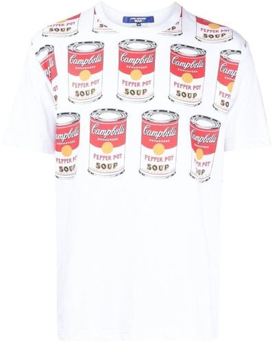 Junya Watanabe T-Shirt mit "Campbells Soup"-Print - Weiß