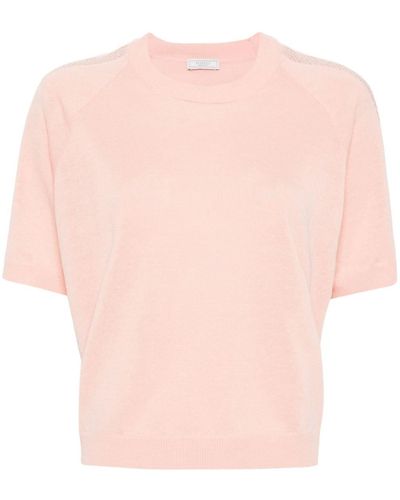 Peserico Short-sleeve Sweater - Pink