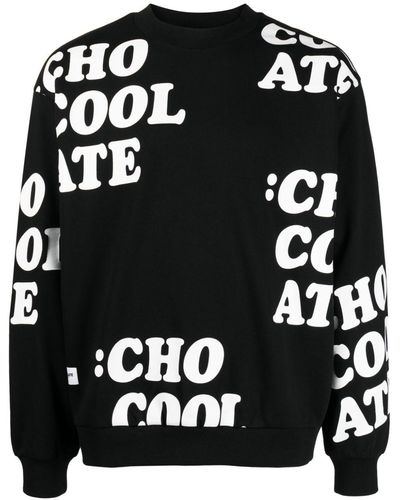 Chocoolate Logo-motif Cotton Sweatshirt - Black