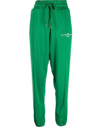 John Richmond Logo Print Tapered joggers - Green