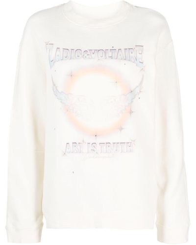 Zadig & Voltaire Sweater Met Logoprint - Wit